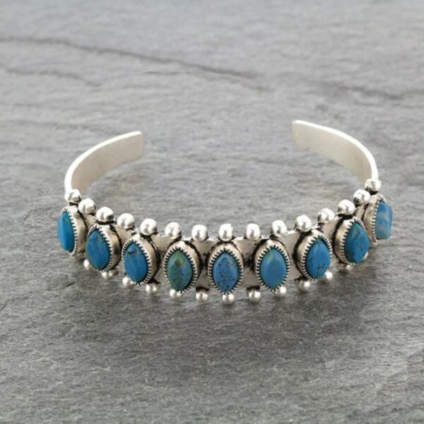 Bohemian Natural Stone Open Bracelet - Image 3