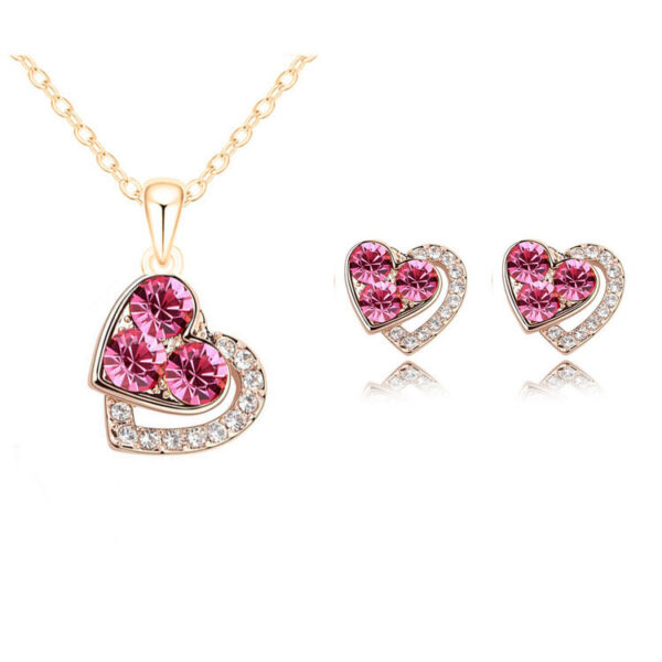 Beautiful Stone Colorful Earrings and Necklace Set - Image 3