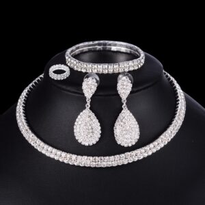 4 PCS Luxury Wedding Bridal Jewelry Set